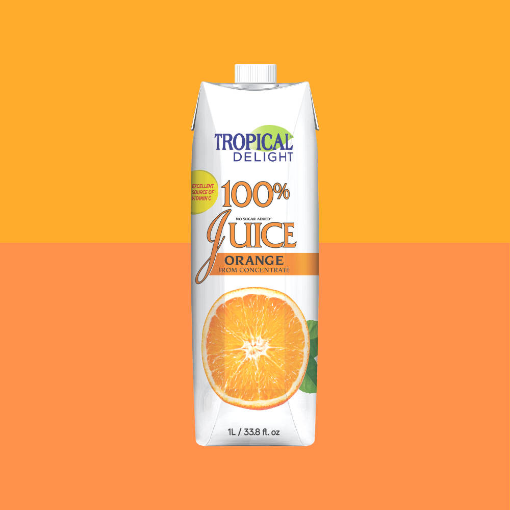 100 Orange Juice Tropical Delight Beverages